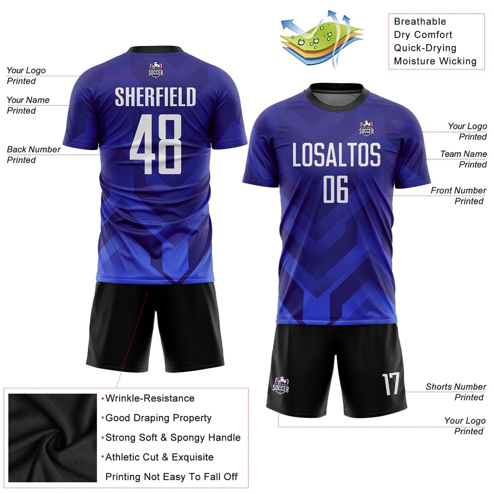 Dark Purple White Royal Navy Sublimation Soccer Uniform Jersey, Custom Team Soccer Jersey Shirt Dark Purple White Royal Navy Sublimation Soccer Uniform Jersey, Custom Team Soccer Jersey Shirt