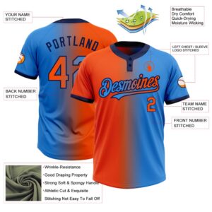 Electric Blue Orange Navy Gradient Fashion Two Button Unisex Softball Jersey Custom Team Softball Jersey 3 mkpcgx.jpg