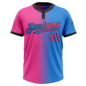 Electric Blue Pink Black Gradient Fashion Two Button Unisex Softball Jersey Custom Team Softball Jersey 2 om5pgq.jpg