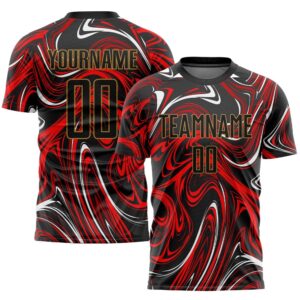 Figure Black Old Gold Sublimation Soccer Uniform…