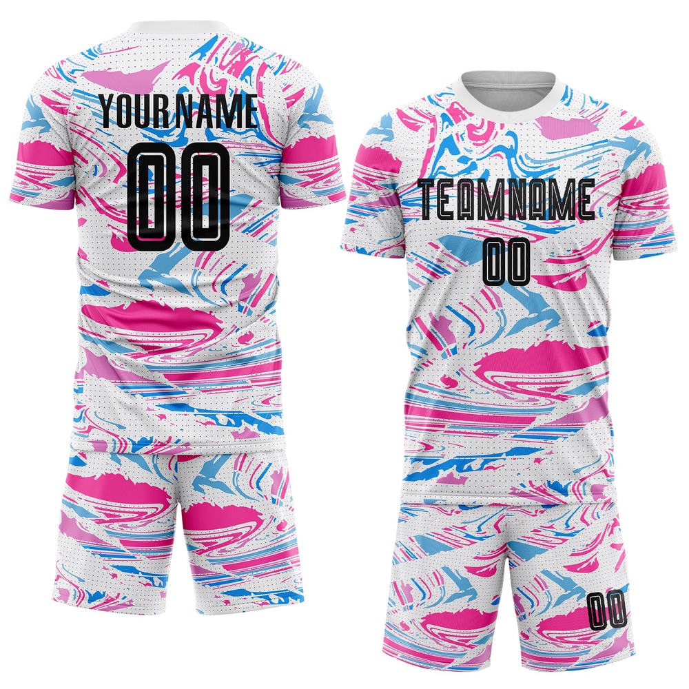 Figure Black Pink Sublimation Soccer Uniform Jersey, Custom Team Soccer Jersey Shirt Figure Black Pink Sublimation Soccer Uniform Jersey, Custom Team Soccer Jersey Shirt