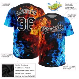 Figure Black White 3D Pattern Flame Two Button Unisex Softball Jersey Custom Team Softball Jersey 3 jgucku.jpg
