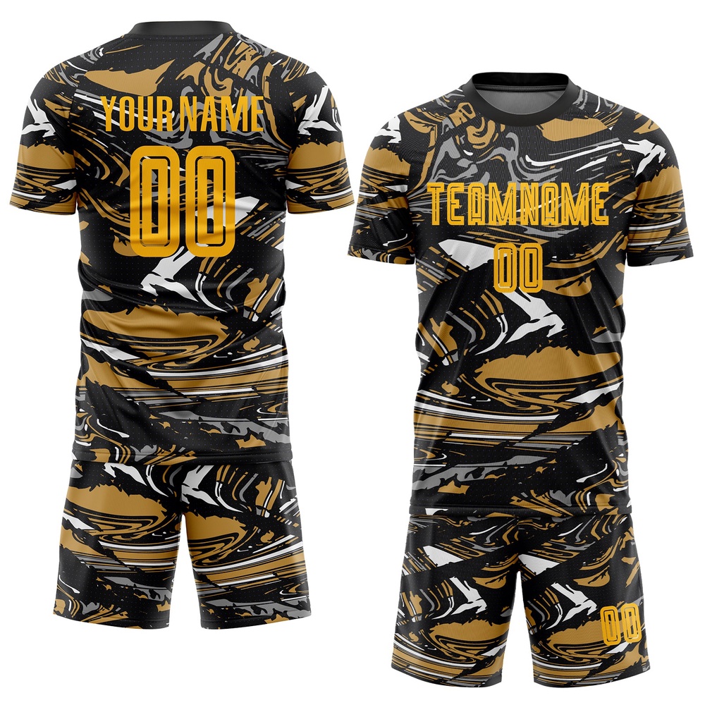 Figure Gold Old Gold Sublimation Soccer Uniform Jersey, Custom Team Soccer Jersey Shirt