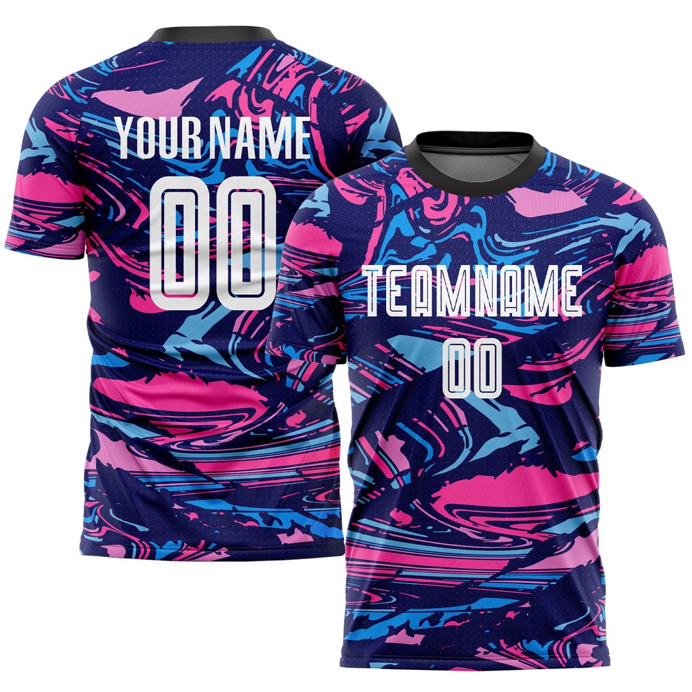 Figure White Pink Sublimation Soccer Uniform Jersey, Custom Team Soccer Jersey Shirt