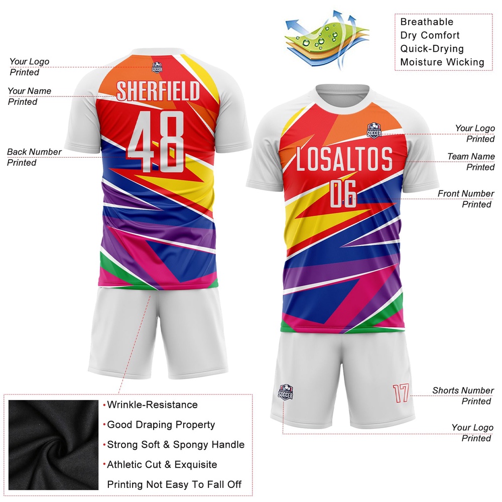 Figure White Red Sublimation Soccer Uniform Jersey, Custom Team Soccer Jersey Shirt Figure White Red Sublimation Soccer Uniform Jersey, Custom Team Soccer Jersey Shirt
