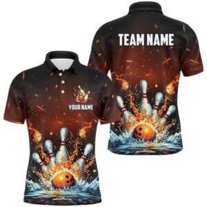 Fire And Water Bowling Ball Pins Polo…