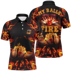 Flame Bowling Shirt Custom Name My Balls…