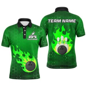 Flame Bowling Shirt For Men Custom Bowling…