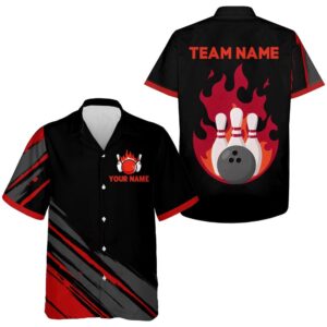 Flame Bowling Shirt For Men & Women,…