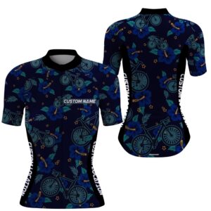 Floral Women Cycling Jersey 3 Pockets Anti…