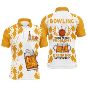 Funny Beer Bowling Shirt Men Polo, Team…