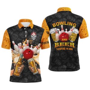 Funny Bowling Beer Skull Bowling Shirts For…