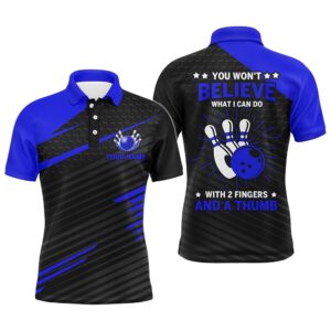 Funny Bowling Polo Shirt For Men, Blue…