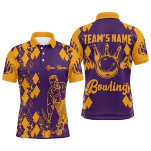 Funny Bowling Polo Shirt For Men Bowling…
