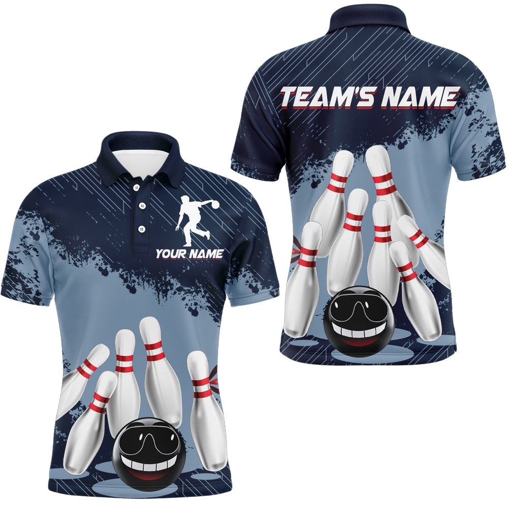 Funny Bowling Shirt For Men Custom Navy Bowling Team League Polo Shirt Bowling Polo Shirt, Personalized Bowling Team Shirt Funny Bowling Shirt For Men Custom Navy Bowling Team League Polo Shirt Bowling Polo Shirt, Personalized Bowling Team Shirt