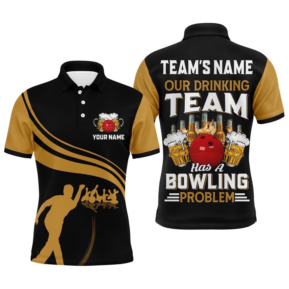 Funny Bowling Shirt For Team Name Bowling Beer Lovers Vintage Bowler Polo Shirt, Personalized Bowling Team Shirt Funny Bowling Shirt For Team Name Bowling Beer Lovers Vintage Bowler Polo Shirt, Personalized Bowling Team Shirt