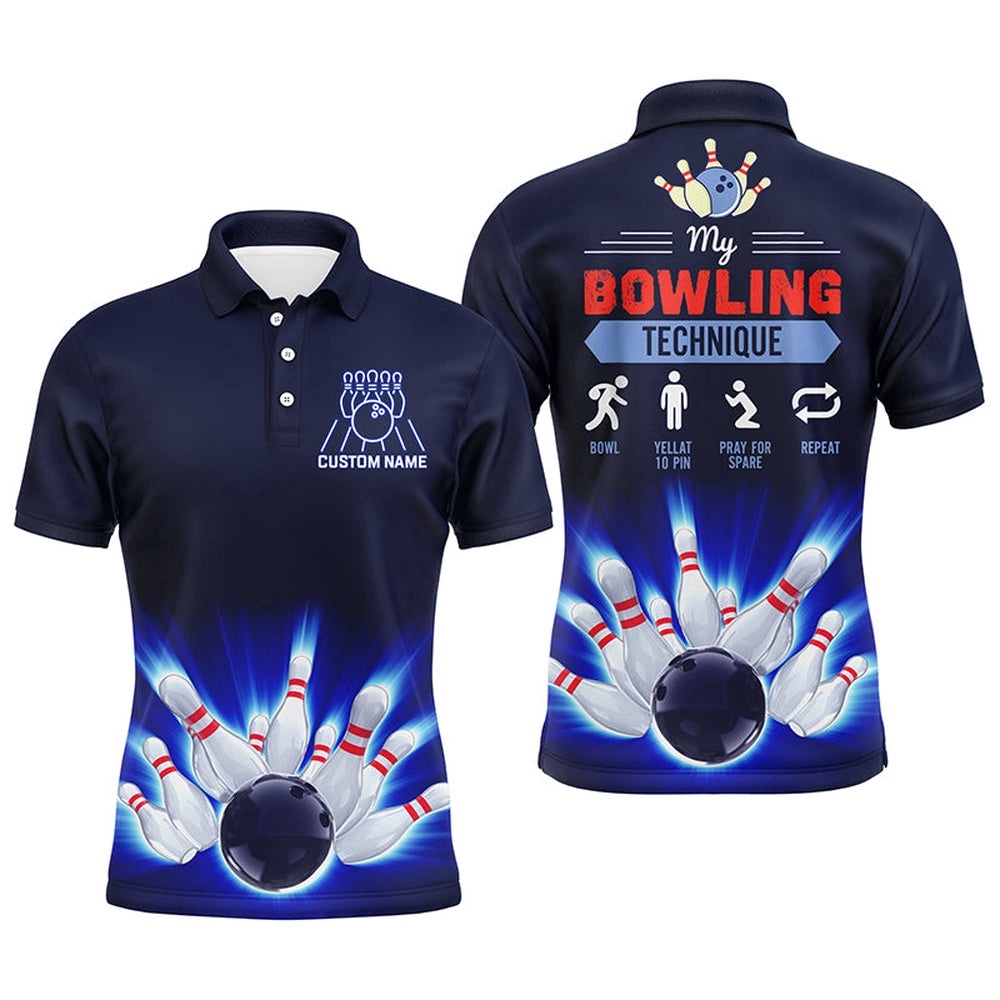 Funny Bowling Technique Men Polo Shirt, Name Bowlers Polo Shirt, Personalized Bowling Team Shirt Funny Bowling Technique Men Polo Shirt, Name Bowlers Polo Shirt, Personalized Bowling Team Shirt