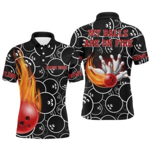 Funny Flame Men Polo Bowling Shirt, My…