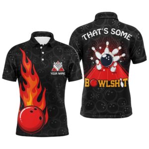 Funny Flame Polo Bowling Shirt For Men,…