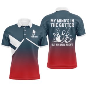 Funny Men Polo Bowling Shirt My Mind’S…