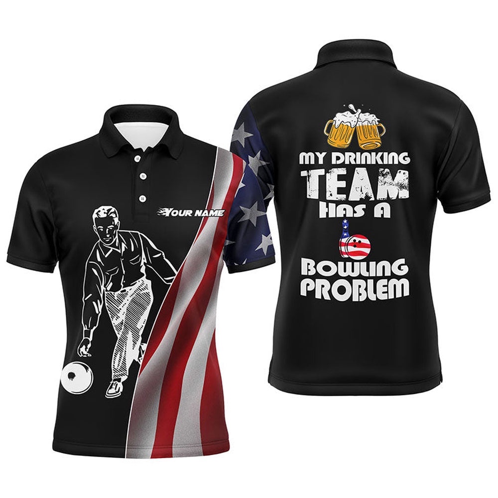 Funny Men Polo Bowling Shirt, Team Bowlers Polo Shirt American Flag Beer Lovers, Personalized Bowling Team Shirt Funny Men Polo Bowling Shirt, Team Bowlers Polo Shirt American Flag Beer Lovers, Personalized Bowling Team Shirt