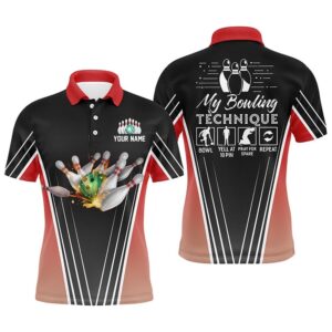Funny Men’s Bowling Polo Shirts Custom Name…