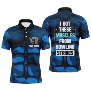Funny Muscle Men Polo Bowling Shirt Short…