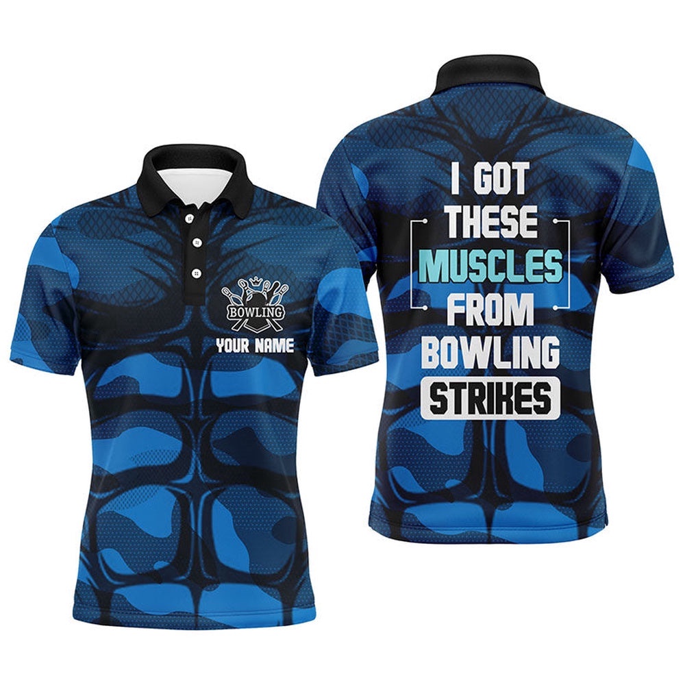 Funny Muscle Men Polo Bowling Shirt Short Sleeve Bowlers Polo Shirt, Personalized Bowling Team Shirt Funny Muscle Men Polo Bowling Shirt Short Sleeve Bowlers Polo Shirt, Personalized Bowling Team Shirt