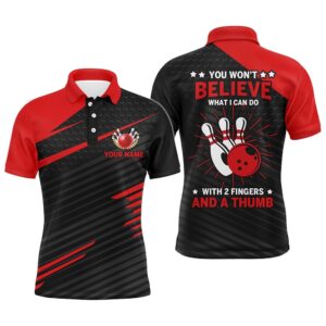 Funny Polo Bowling Shirt For Men, Red…