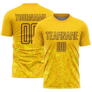 Gold Black Geometric Shapes Sublimation Soccer Uniform…
