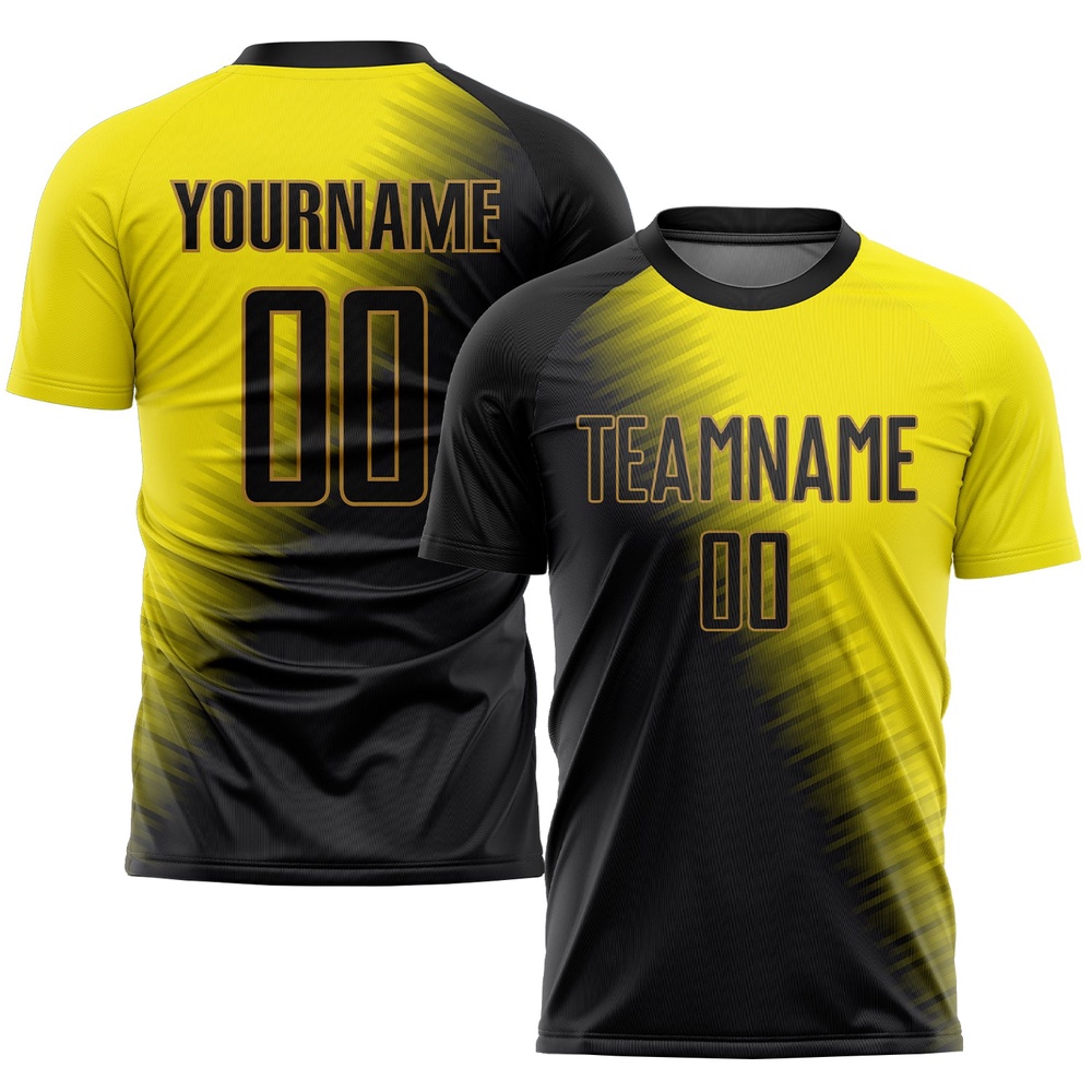 Gold Black Old Gold Sublimation Soccer Uniform Jersey, Custom Team Soccer Jersey Shirt Gold Black Old Gold Sublimation Soccer Uniform Jersey, Custom Team Soccer Jersey Shirt