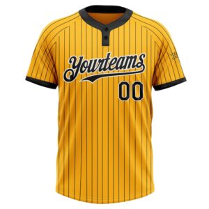 Gold Black Pinstripe White Two Button Unisex Softball Jersey Custom Team Softball Jersey 2 xalbms.jpg