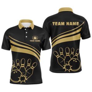 Gold Bowling Polo Shirts For Men, Custom…
