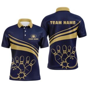 Gold Bowling Polo Shirts For Men, Custom…