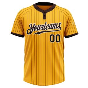 Gold Brown Pinstripe White Two Button Unisex Softball Jersey Custom Team Softball Jersey 2 ye1ztz.jpg