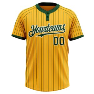 Gold Green Pinstripe White Two Button Unisex Softball Jersey Custom Team Softball Jersey 2 z0kukq.jpg