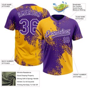 Gold Purple White 3D Pattern Abstract Brush Stroke Two Button Unisex Softball Jersey Custom Team Softball Jersey 3 ancx3q.jpg