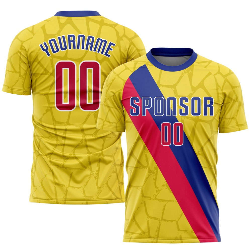 Gold Red Royal Sublimation Soccer Uniform Jersey, Custom Team Soccer Jersey Shirt