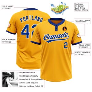 Gold Royal White Two Button Unisex Softball Jersey Custom Team Softball Jersey 3 laxokl.jpg