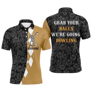 Grab Your Balls Funny Men Polo Bowling…