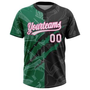 Graffiti Pattern Black Kelly Green Pink 3D Two Button Unisex Softball Jersey Custom Team Softball Jersey 2 kancxy.jpg