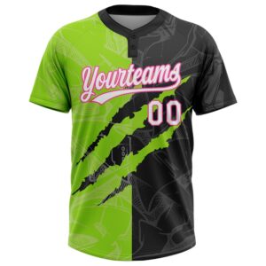 Graffiti Pattern Black Neon Green Pink 3D Two Button Unisex Softball Jersey Custom Team Softball Jersey 2 ebvze9.jpg