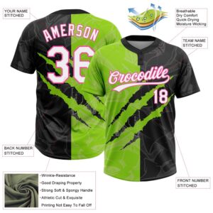 Graffiti Pattern Black Neon Green Pink 3D Two Button Unisex Softball Jersey Custom Team Softball Jersey 3 nt0nhp.jpg