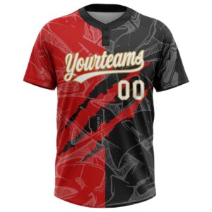 Graffiti Pattern Black Red Old Gold 3D Two Button Unisex Softball Jersey Custom Team Softball Jersey 2 twykbz.jpg