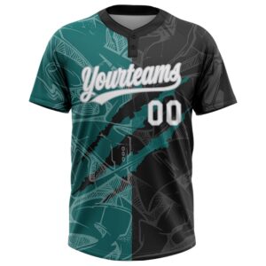 Graffiti Pattern Black Teal Gray 3D Two Button Unisex Softball Jersey Custom Team Softball Jersey 2 z0nitk.jpg