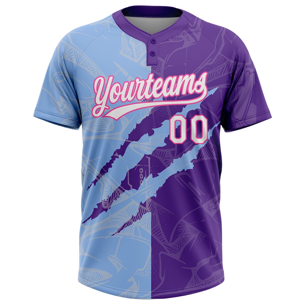 Graffiti Pattern Purple Light Blue Pink 3D Two Button Unisex Softball Jersey, Custom Team Softball Jersey Graffiti Pattern Purple Light Blue Pink 3D Two Button Unisex Softball Jersey, Custom Team Softball Jersey