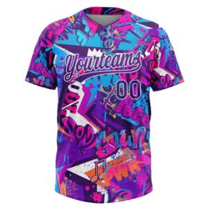 Graffiti Pattern Purple White 3D Bright Psychedelic Two Button Unisex Softball Jersey Custom Team Softball Jersey 2 kgrlk1.jpg