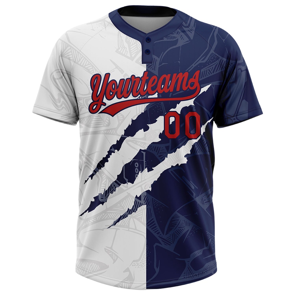 Graffiti Pattern Red Navy 3D Two Button Unisex Softball Jersey, Custom Team Softball Jersey Graffiti Pattern Red Navy 3D Two Button Unisex Softball Jersey, Custom Team Softball Jersey