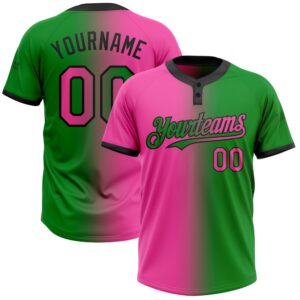 Grass Green Pink Black Gradient Fashion Two…