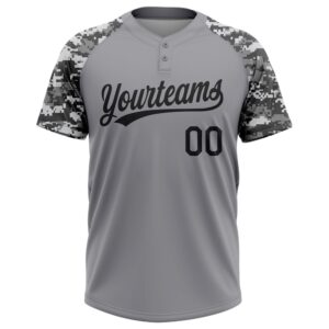 Gray Black Camo 3D Pattern Two Button Unisex Softball Jersey Custom Team Softball Jersey 2 udrugi.jpg